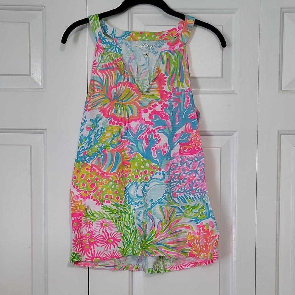 Lilly Pulitzer Multicolor Tropical Print Tank Top
